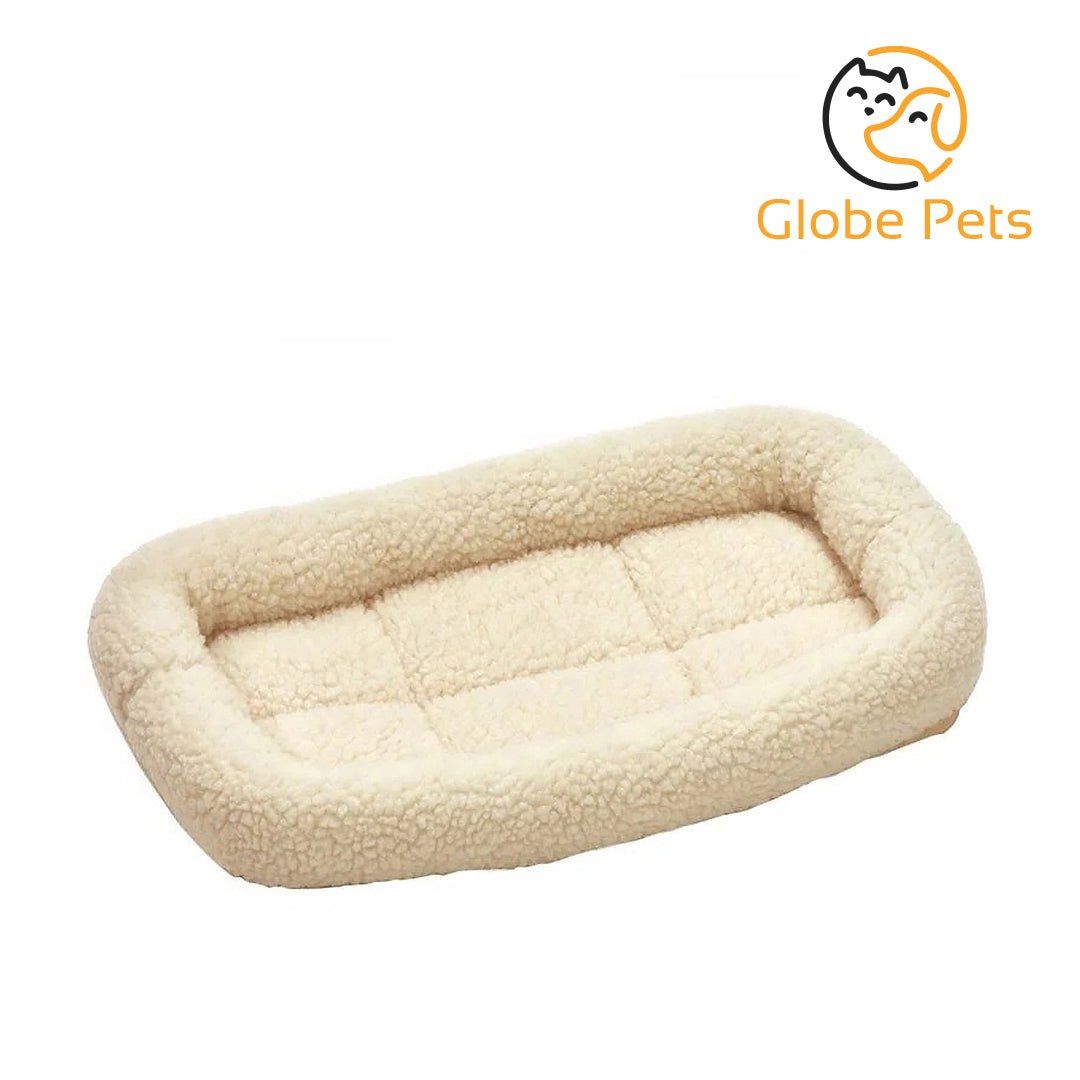 Globe Pets - Fleece Pet Bed for Dogs & Cats, Cream 18"